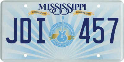 MS license plate JDI457