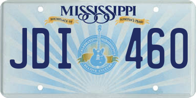 MS license plate JDI460