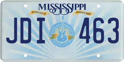 MS license plate JDI463