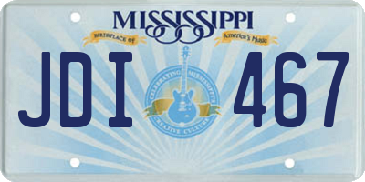MS license plate JDI467