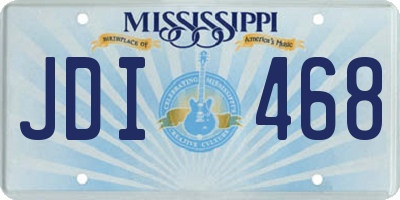 MS license plate JDI468