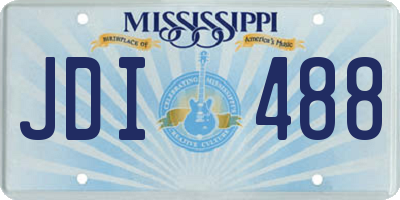 MS license plate JDI488