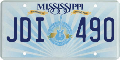 MS license plate JDI490