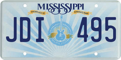 MS license plate JDI495