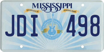 MS license plate JDI498