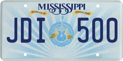 MS license plate JDI500