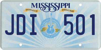 MS license plate JDI501