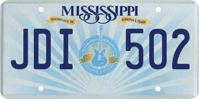 MS license plate JDI502