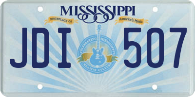 MS license plate JDI507