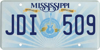 MS license plate JDI509