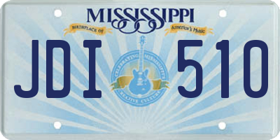 MS license plate JDI510