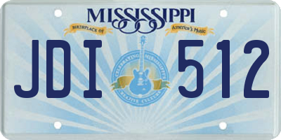 MS license plate JDI512