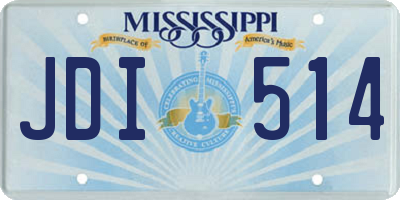 MS license plate JDI514