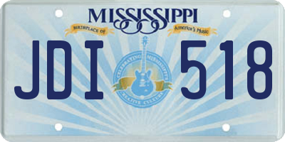 MS license plate JDI518