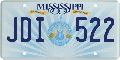 MS license plate JDI522