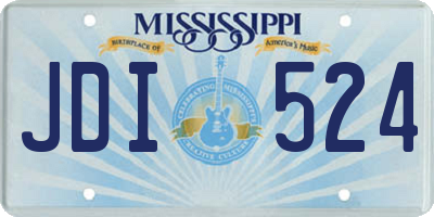 MS license plate JDI524
