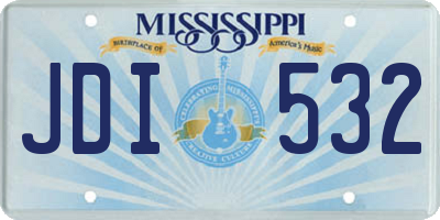 MS license plate JDI532