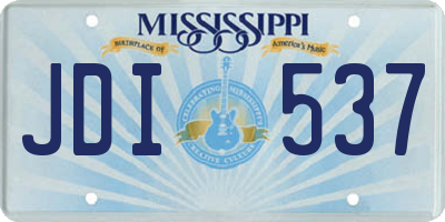 MS license plate JDI537