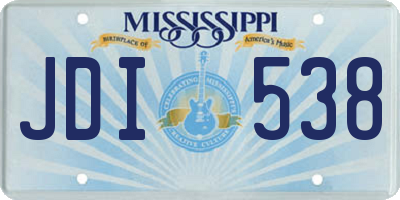 MS license plate JDI538