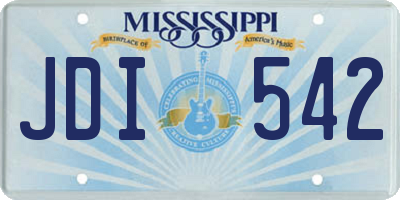 MS license plate JDI542