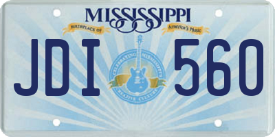 MS license plate JDI560