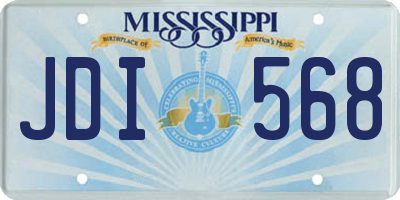 MS license plate JDI568