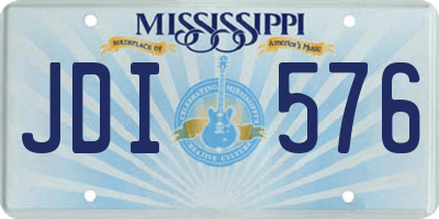 MS license plate JDI576
