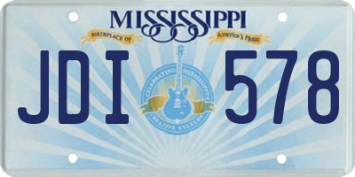 MS license plate JDI578
