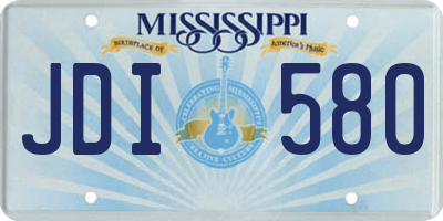 MS license plate JDI580