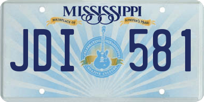MS license plate JDI581