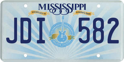 MS license plate JDI582