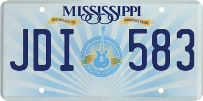 MS license plate JDI583