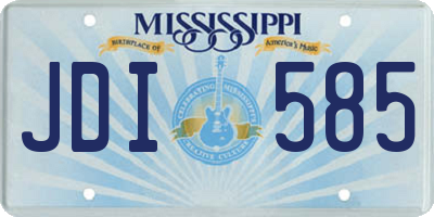 MS license plate JDI585