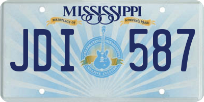 MS license plate JDI587