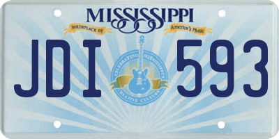 MS license plate JDI593