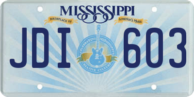 MS license plate JDI603
