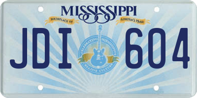 MS license plate JDI604