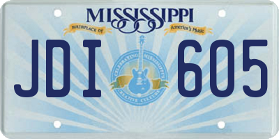 MS license plate JDI605