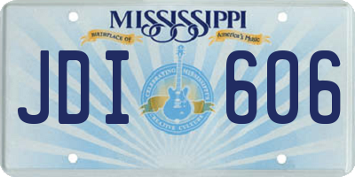 MS license plate JDI606