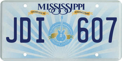 MS license plate JDI607
