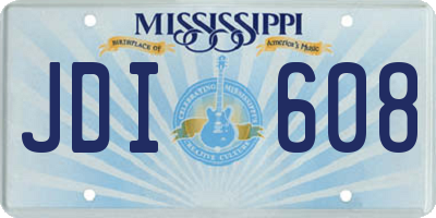 MS license plate JDI608