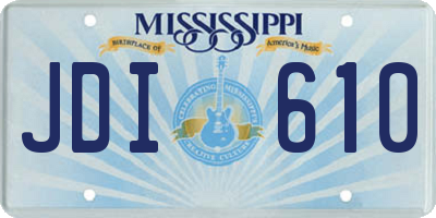 MS license plate JDI610
