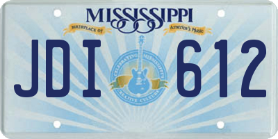 MS license plate JDI612