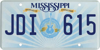 MS license plate JDI615
