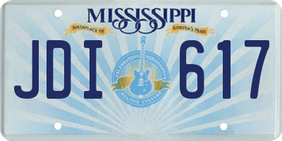 MS license plate JDI617