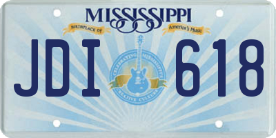 MS license plate JDI618