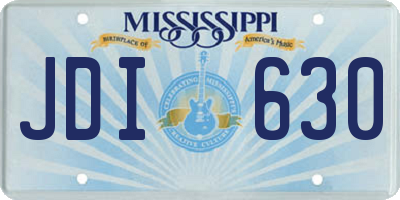 MS license plate JDI630