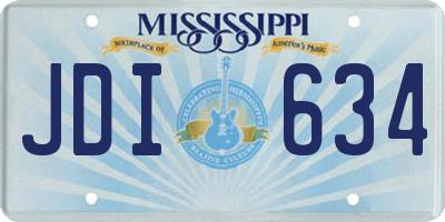 MS license plate JDI634