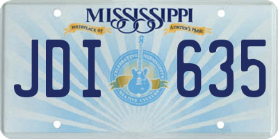 MS license plate JDI635