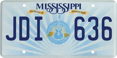 MS license plate JDI636